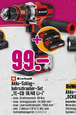 Hornbach Akku-Schlag- bohrschrauber Set TE-CD 18/48 Li-i Angebot