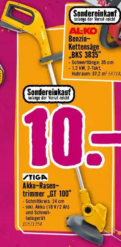 Hornbach STIGA Akku Rasen trimmer GT 100 Angebot