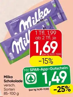 Spar Milka Schokolade Angebot