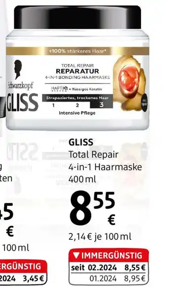 dm GLISS Total Repair 4-in-1 Haarmaske Angebot