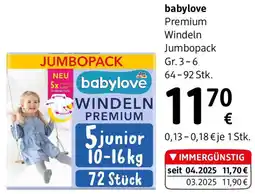 dm babylove Premium Windeln Jumbopack Angebot