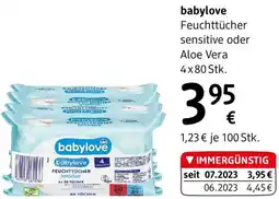 dm babylove Feuchttücher sensitive oder Aloe Vera Angebot