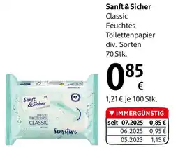 dm Sanft & Sicher Classic Feuchtes Toilettenpapier div. Sorten Angebot