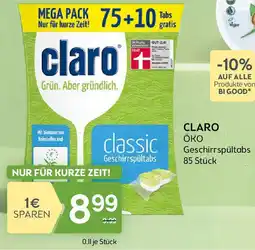 Bipa Claro öko geschirrspültabs Angebot