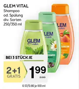Bipa GLEM VITAL Shampoo od. Spülung div. Sorten Angebot