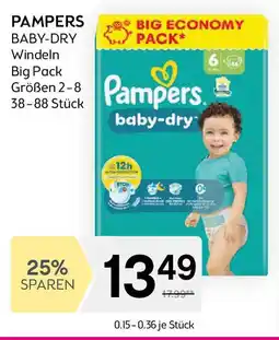 Bipa PAMPERS BABY-DRY Windeln Big Pack Angebot