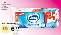 Bipa ZEWA Toilettenpapier 3-lagig div. Sorten 20 Rollen Angebot