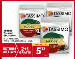 Billa Jacobs Tassimo div. Sorten Angebot