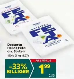 Billa Desserta Hellas Feta div. Sorten Angebot