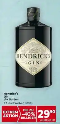 Billa Hendrick’s Gin div. Sorten Angebot