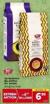 Billa Ja! Natürlich Bio-Kaffee div. Sorten Angebot