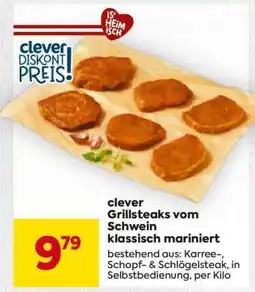 Billa clever Grillsteaks vom Schwein, klassisch mariniert Angebot