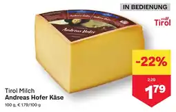 MPreis Tirol Milch Andreas Hofer Käse Angebot