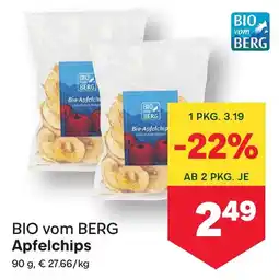 MPreis BIO vom BERG Apfelchips Angebot