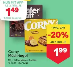 MPreis Corny Müsliriegel Angebot