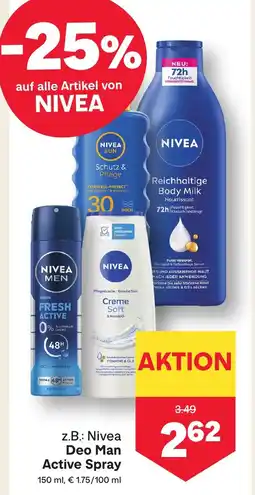 MPreis Nivea Deo Man Active Spray Angebot