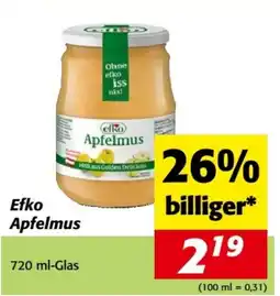 Nah&Frisch Efko Apfelmus Angebot