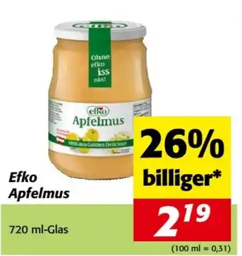 Nah&Frisch Efko Apfelmus Angebot