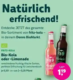 Denn's Biomarkt Fritz-kola Bio-Kola oder -Limonade Angebot