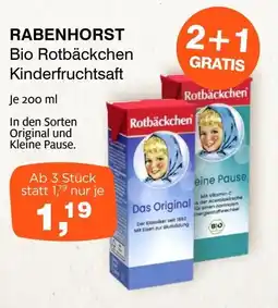 Prokopp Rabenhorst Bio Rotbäckchen Kinderfruchtsaft Angebot