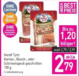 Sutterlüty Handl tyrol karree-, bauch-, oder schinkenspeck geschnitten Angebot