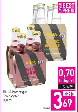 Sutterlüty Billa immer gut tonic water Angebot
