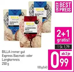 Sutterlüty BILLA immer gut Express Basmati- oder Langkornreis Angebot