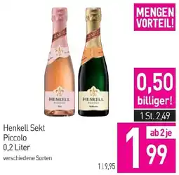 Sutterlüty Henkell Sekt Piccolo Angebot