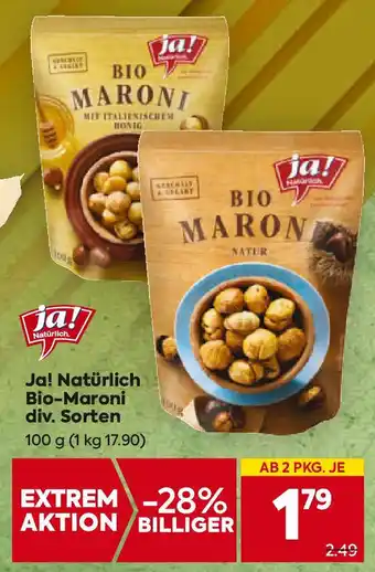 Billa Ja! Natürlich Bio-Maroni div. Sorten Angebot