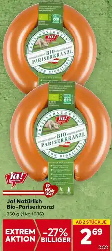 Billa Ja! Natürlich Bio-Pariserkranzl Angebot