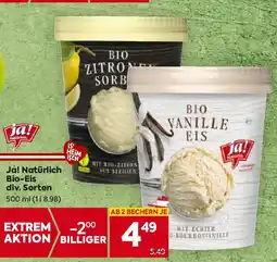 Billa Ja! Natürlich Bio-Eis div. Sorten Angebot