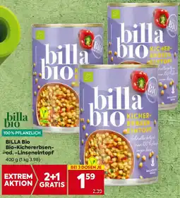 Billa Billa bio Bio-Kichererbsen od.BILLA BIO Linseneintopf Angebot