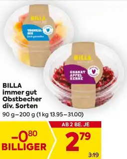 Billa BILLA immer gut Obstbecher div. Sorten Angebot