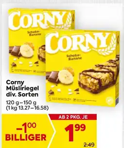 Billa Corny Müsliriegel div. Sorten Angebot