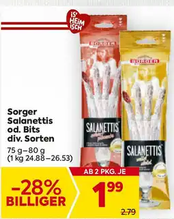 Billa Sorger Salanettis od. Bits div. Sorten Angebot