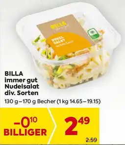 Billa BILLA immer gut Nudelsalat div. Sorten Angebot