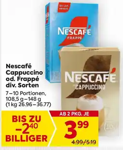 Billa Nescafé Cappuccino od. Frappé div. Sorten Angebot