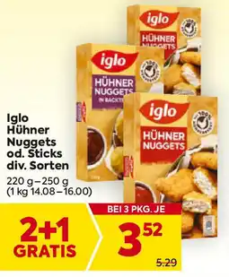 Billa Iglo Hühner Nuggets od. Sticks div. Sorten Angebot