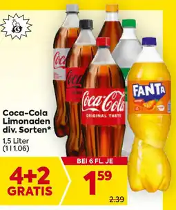 Billa Coca-Cola Limonaden div. Sorten Angebot