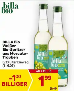 Billa BILLA Bio Weißer Bio-Spritzer aus Moscato Trauben Angebot