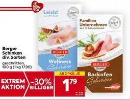 Billa Berger Schinken div. Sorten Angebot