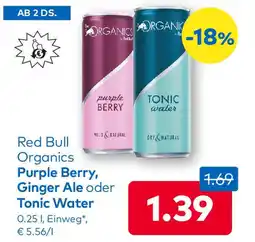 T&G Red Bull Organics Purple Berry, Ginger Ale oder Tonic Water Angebot