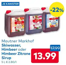 T&G Mautner Markhof Skiwasser, Himbeer oder Himbeer Zitrone Sirup Angebot