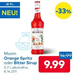 T&G Monin Orange Spritz oder Bitter Sirup Angebot