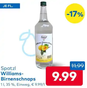 T&G Spatzl Williams Birnenschnaps Angebot