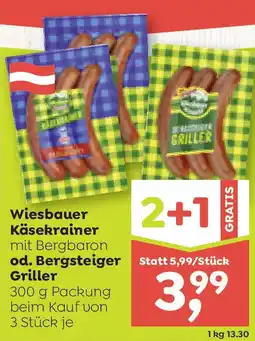ADEG Wiesbauer Käsekrainer mit Bergbaron od. Bergsteiger Griller Angebot