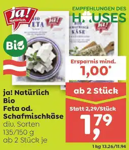 ADEG ja! Natürlich Bio Feta od. Schafmischkäse Angebot