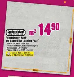 Hornbach Feinsteinzeug wand- und bodenfliese cemlam pearl Angebot