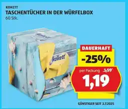 Hofer KOKETT TASCHENTÜCHER IN DER WÜRFELBOX Angebot