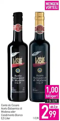 Sutterlüty Conte de Cesare Aceto Balsamico di Modena oder Condimento Bianco Angebot